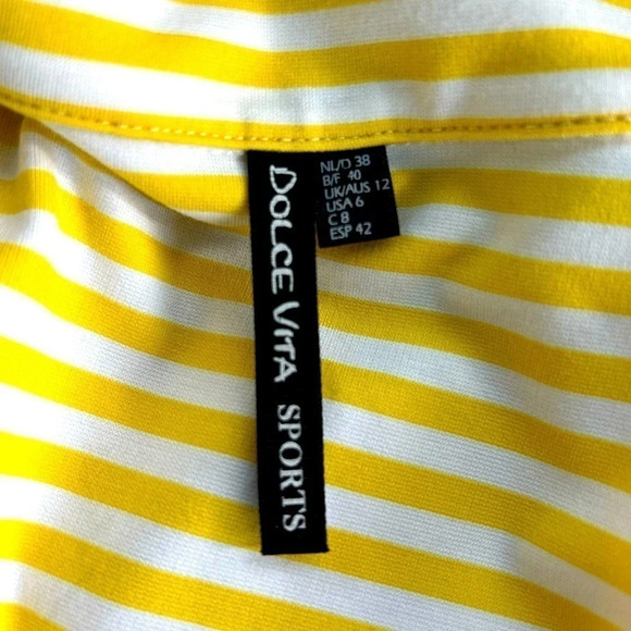 NWOT Dolce Vita Sport jacket- size 6 yellow/navy stripes with star embellishment - Picture 6 of 9
